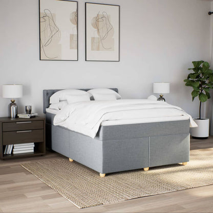 Giroletto a Molle con Materasso Grigio Chiaro 140x190cm Tessuto