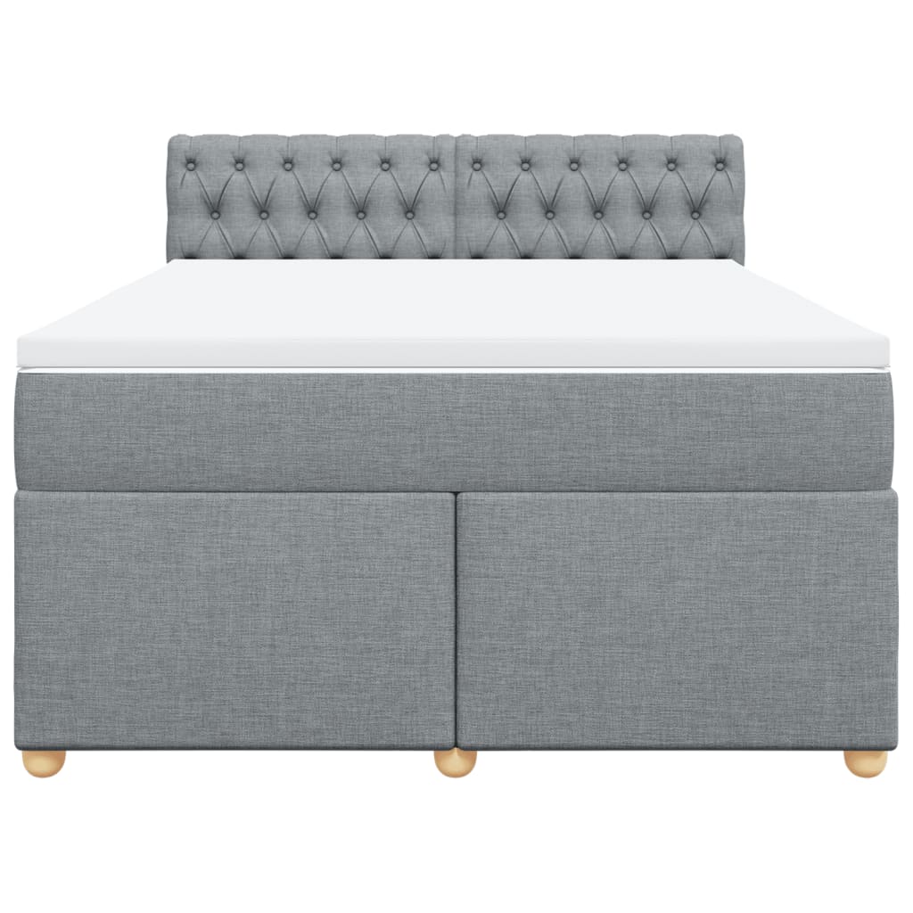 Giroletto a Molle con Materasso Grigio Chiaro 140x190cm Tessuto | homemem39