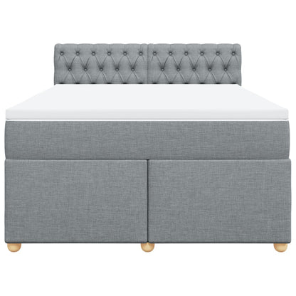 Giroletto a Molle con Materasso Grigio Chiaro 140x190cm Tessuto | homemem39