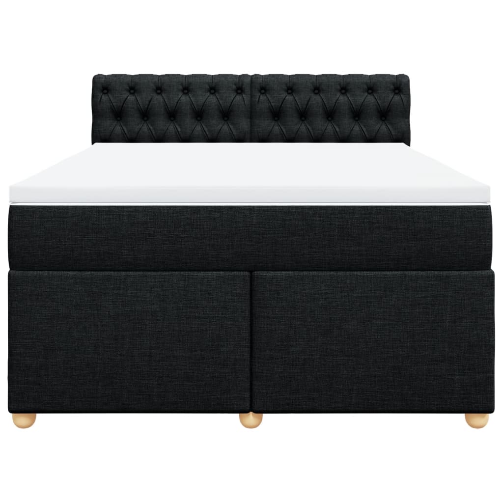 Giroletto a Molle con Materasso Nero 140x190 cm in Tessuto | homemem39