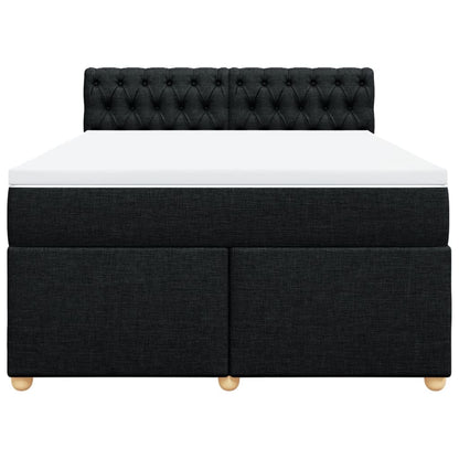 Giroletto a Molle con Materasso Nero 140x190 cm in Tessuto | homemem39