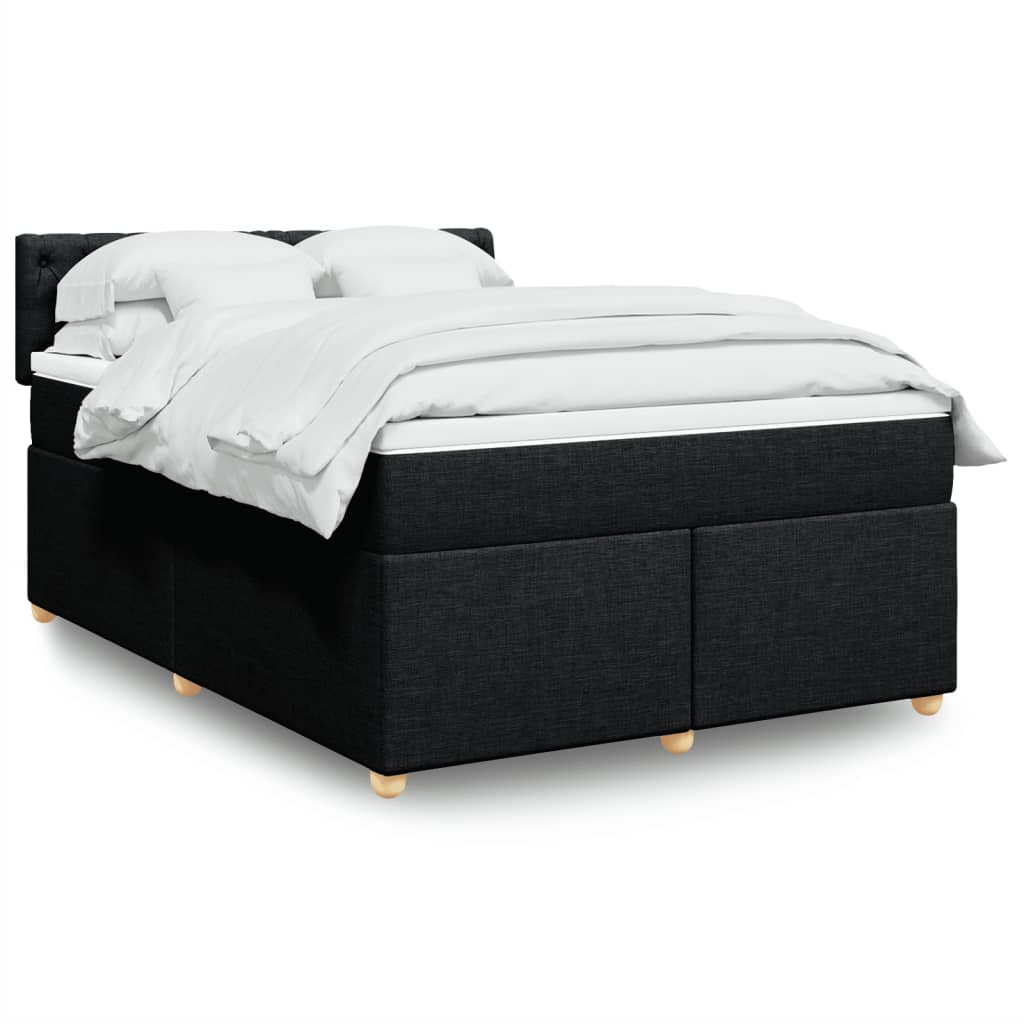 Giroletto a Molle con Materasso Nero 140x190 cm in Tessuto | homemem39