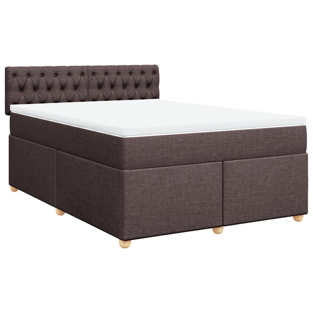 Giroletto a Molle con Materasso Marrone Scuro 140x190cm Tessuto | homemem39