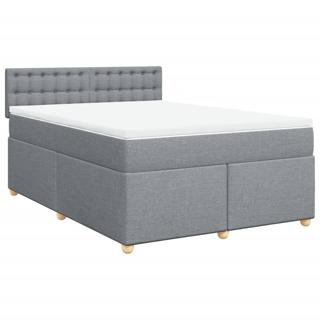 Giroletto a Molle con Materasso Grigio Chiaro 140x190cm Tessuto | homemem39