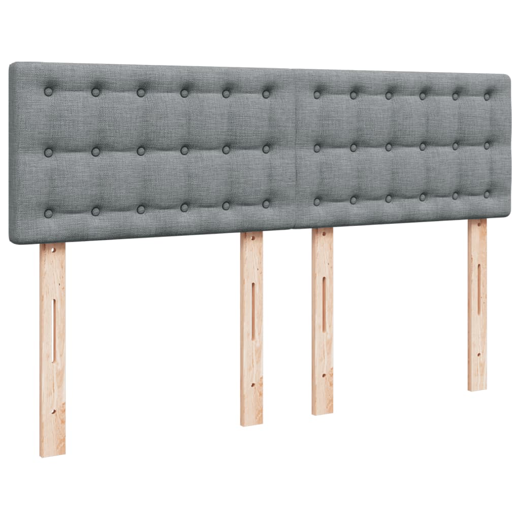 Giroletto a Molle con Materasso Grigio Chiaro 140x190cm Tessuto