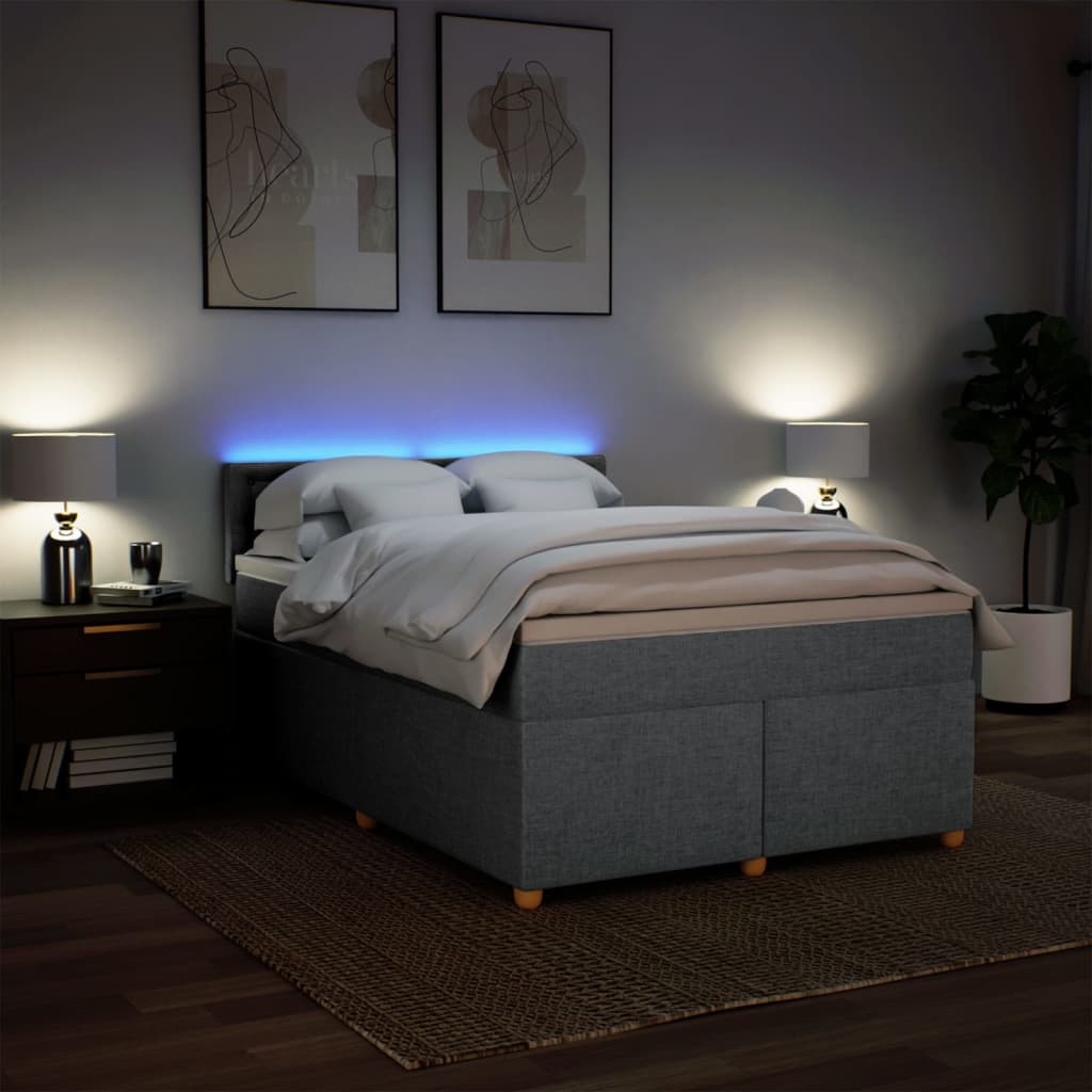 Giroletto a Molle con Materasso Grigio Chiaro 140x190cm Tessuto | homemem39