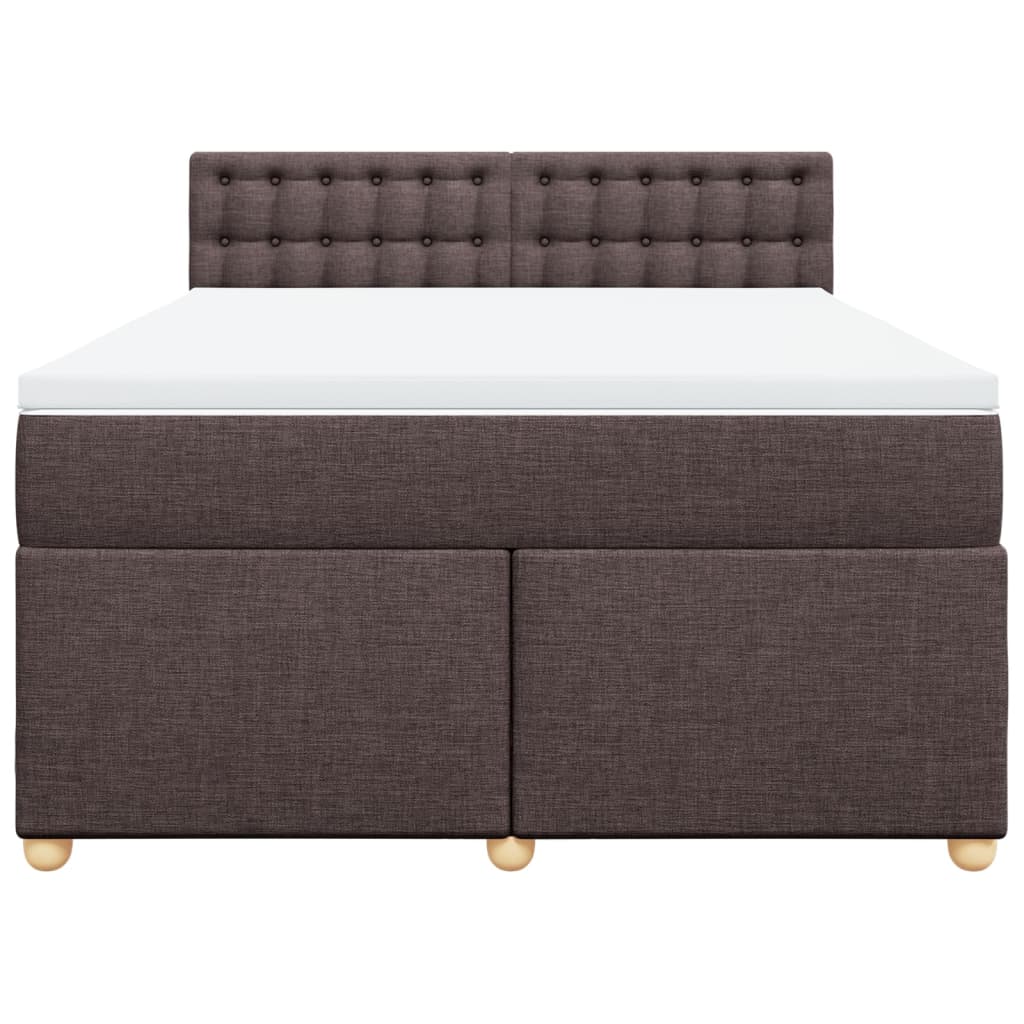 Giroletto a Molle con Materasso Marrone Scuro 140x190cm Tessuto | homemem39