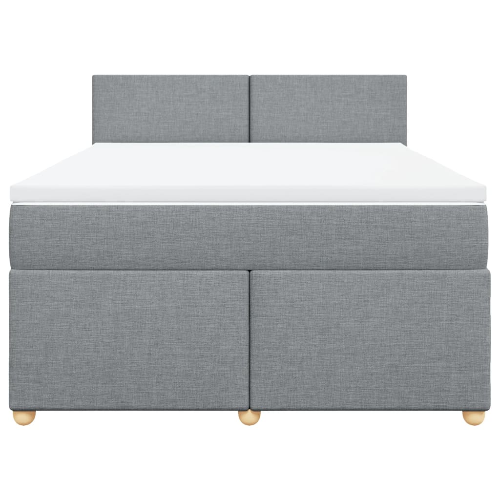 Giroletto a Molle con Materasso Grigio Chiaro 140x200cm Tessuto