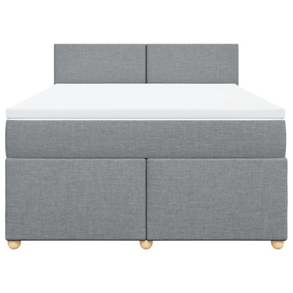 Giroletto a Molle con Materasso Grigio Chiaro 140x200cm Tessuto