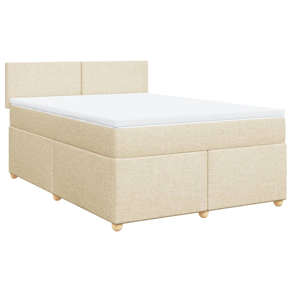 Giroletto a Molle con Materasso Crema 140x200 cm in Tessuto