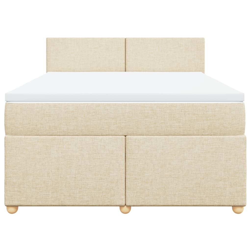 Giroletto a Molle con Materasso Crema 140x200 cm in Tessuto