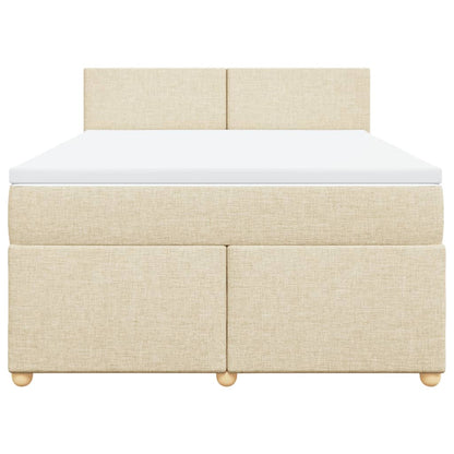 Giroletto a Molle con Materasso Crema 140x200 cm in Tessuto