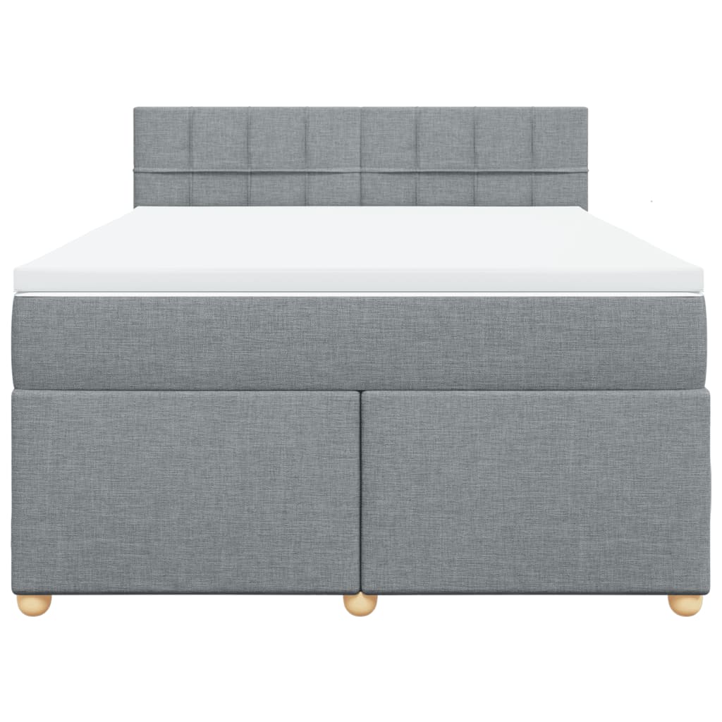 Giroletto a Molle con Materasso Grigio Chiaro 140x200cm Tessuto