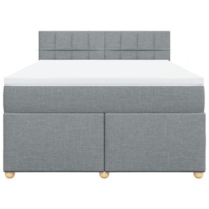 Giroletto a Molle con Materasso Grigio Chiaro 140x200cm Tessuto