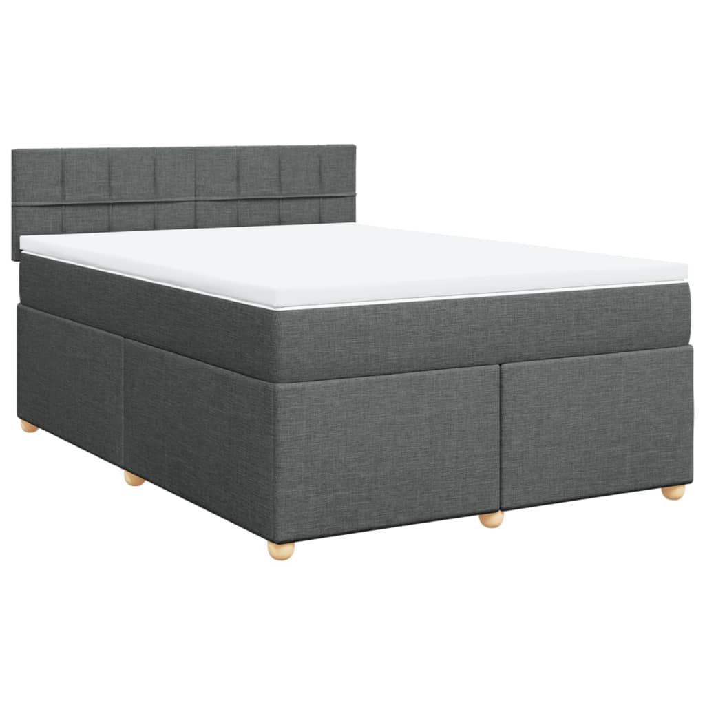 Giroletto a Molle con Materasso Grigio Scuro 140x200cm Tessuto | homemem39