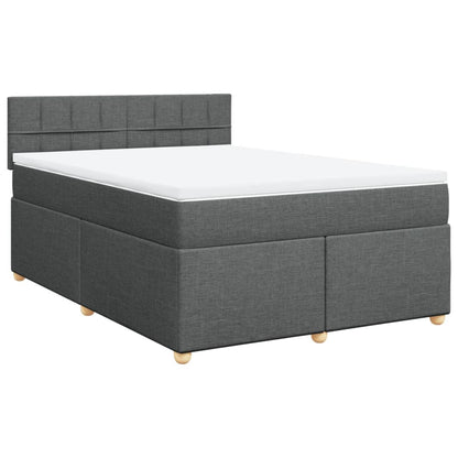 Giroletto a Molle con Materasso Grigio Scuro 140x200cm Tessuto | homemem39