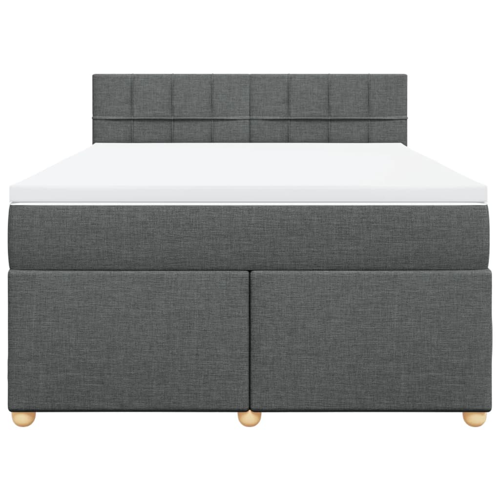 Giroletto a Molle con Materasso Grigio Scuro 140x200cm Tessuto