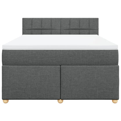 Giroletto a Molle con Materasso Grigio Scuro 140x200cm Tessuto