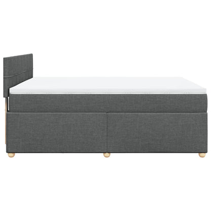 Giroletto a Molle con Materasso Grigio Scuro 140x200cm Tessuto | homemem39