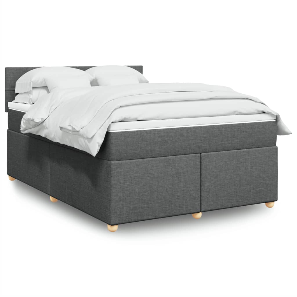 Giroletto a Molle con Materasso Grigio Scuro 140x200cm Tessuto | homemem39