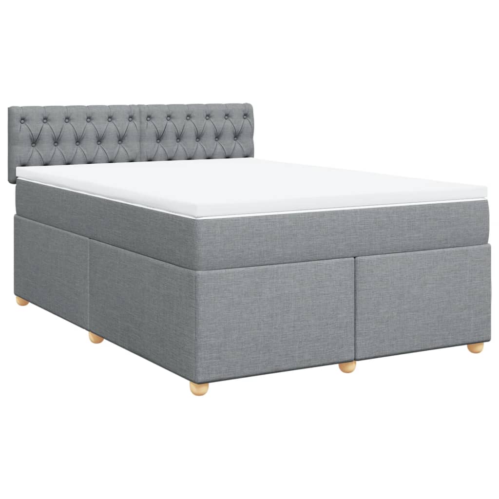 Giroletto a Molle con Materasso Grigio Chiaro 140x200cm Tessuto