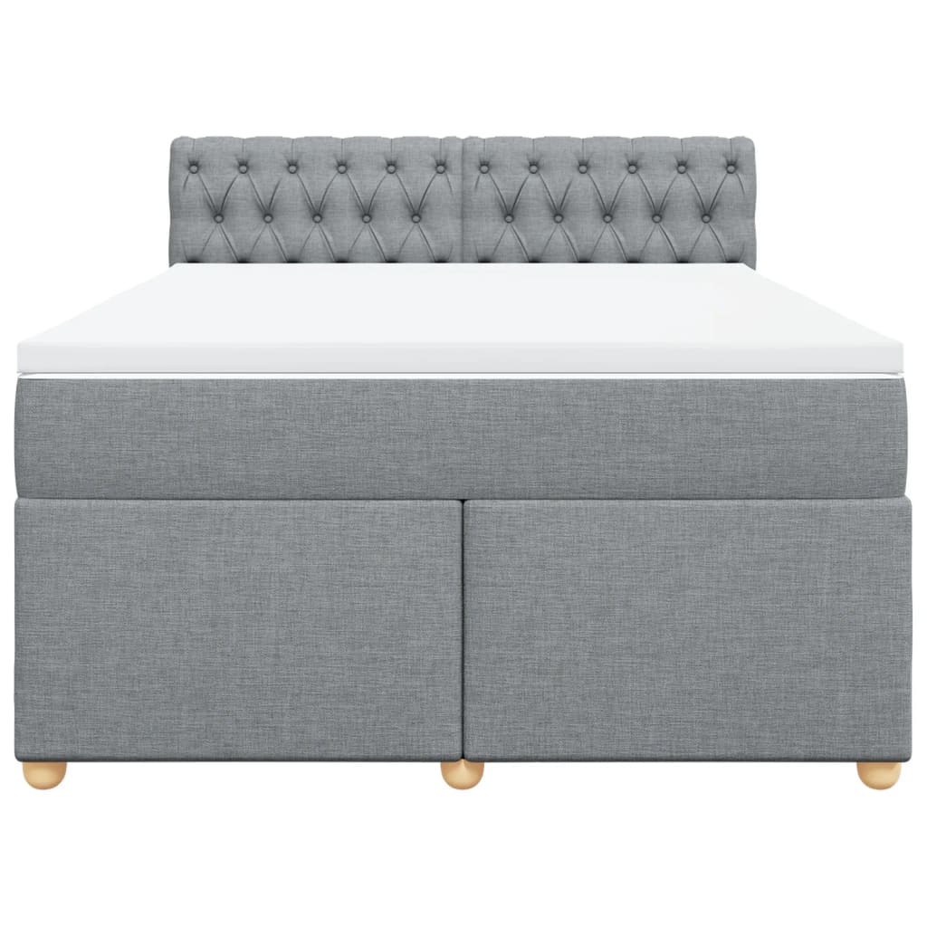 Giroletto a Molle con Materasso Grigio Chiaro 140x200cm Tessuto