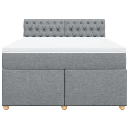 Giroletto a Molle con Materasso Grigio Chiaro 140x200cm Tessuto