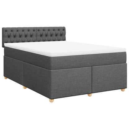 Giroletto a Molle con Materasso Grigio Scuro 140x200cm Tessuto
