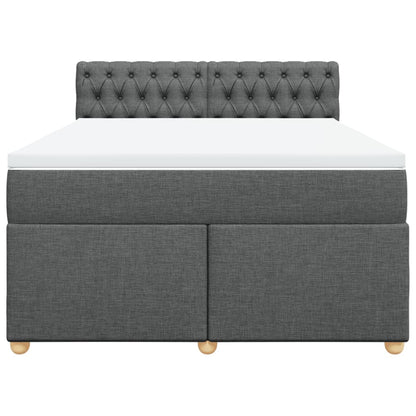 Giroletto a Molle con Materasso Grigio Scuro 140x200cm Tessuto