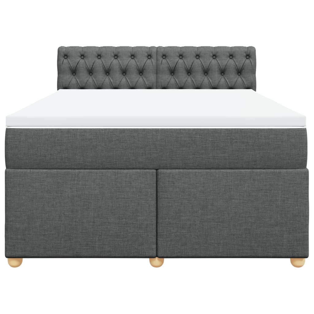 Giroletto a Molle con Materasso Grigio Scuro 140x200cm Tessuto