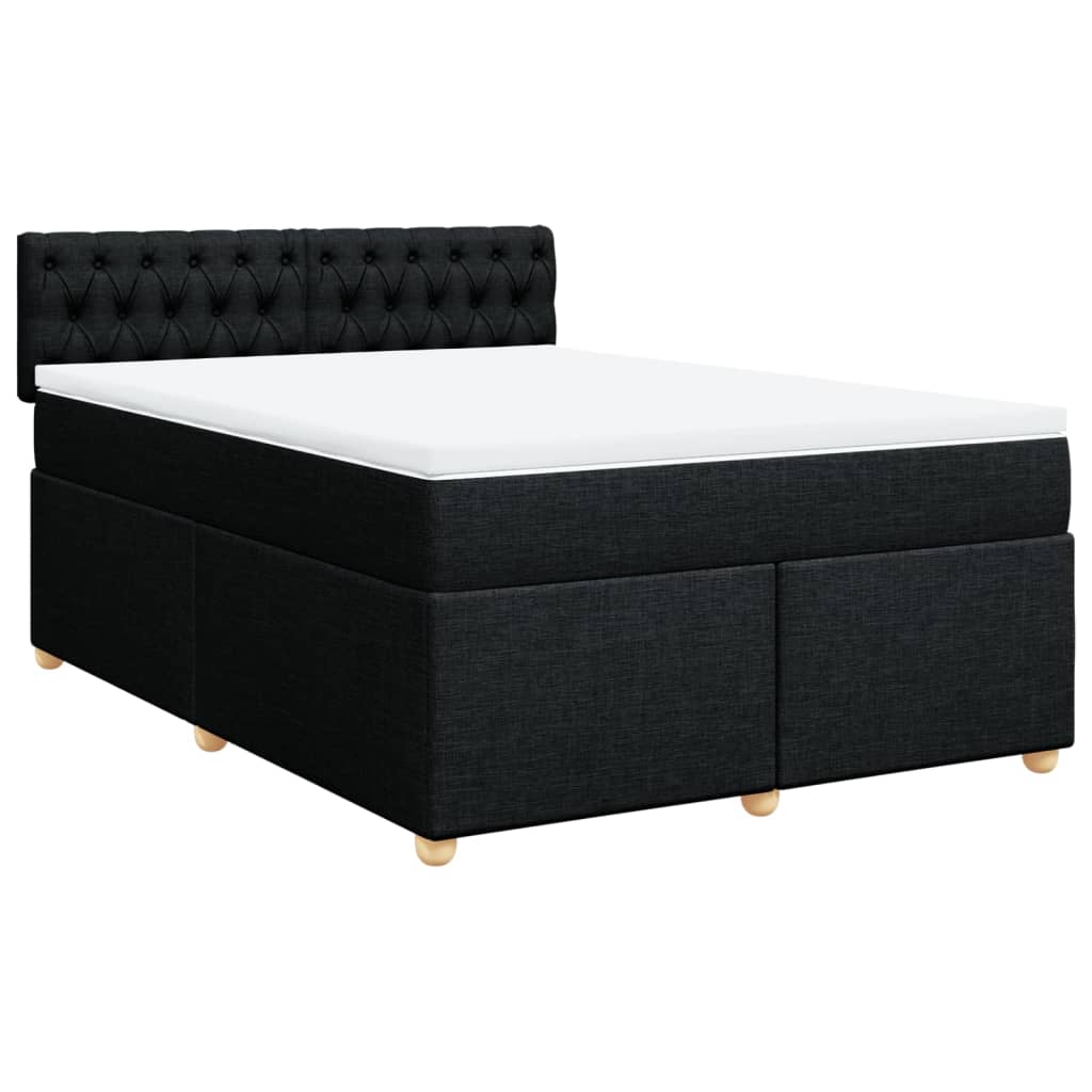 Giroletto a Molle con Materasso Nero 140x200 cm in Tessuto | homemem39