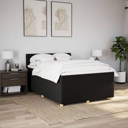 Giroletto a Molle con Materasso Nero 140x200 cm in Tessuto