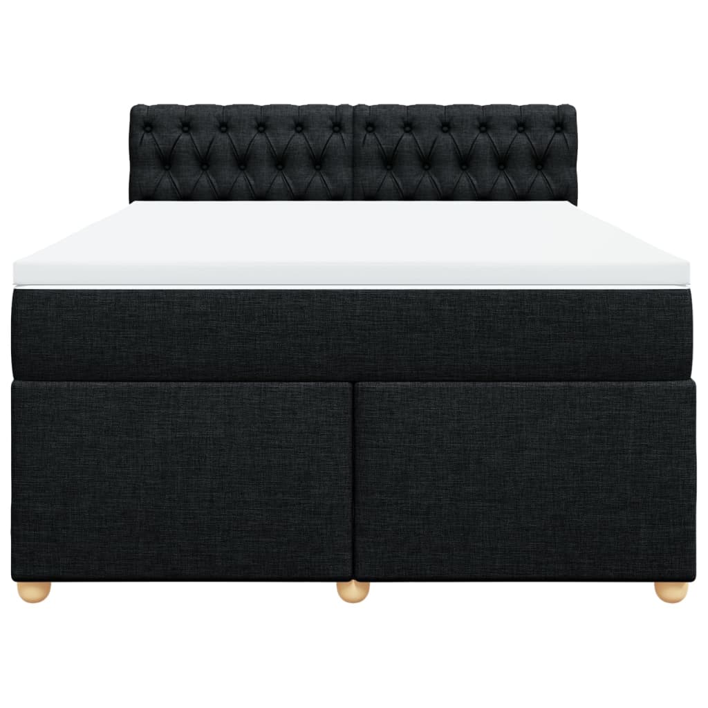 Giroletto a Molle con Materasso Nero 140x200 cm in Tessuto | homemem39