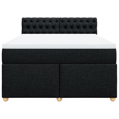 Giroletto a Molle con Materasso Nero 140x200 cm in Tessuto