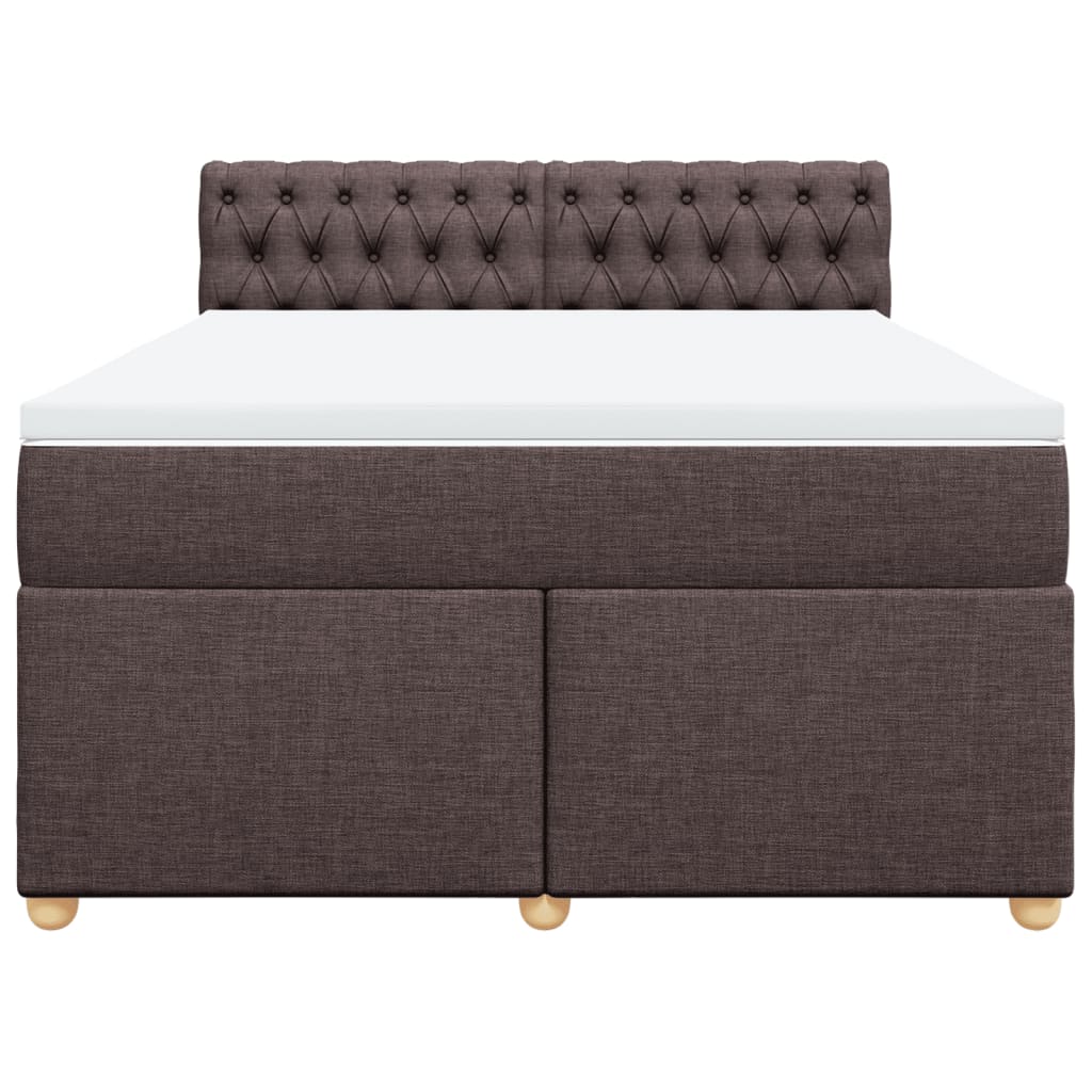 Giroletto a Molle con Materasso Marrone Scuro 140x200cm Tessuto