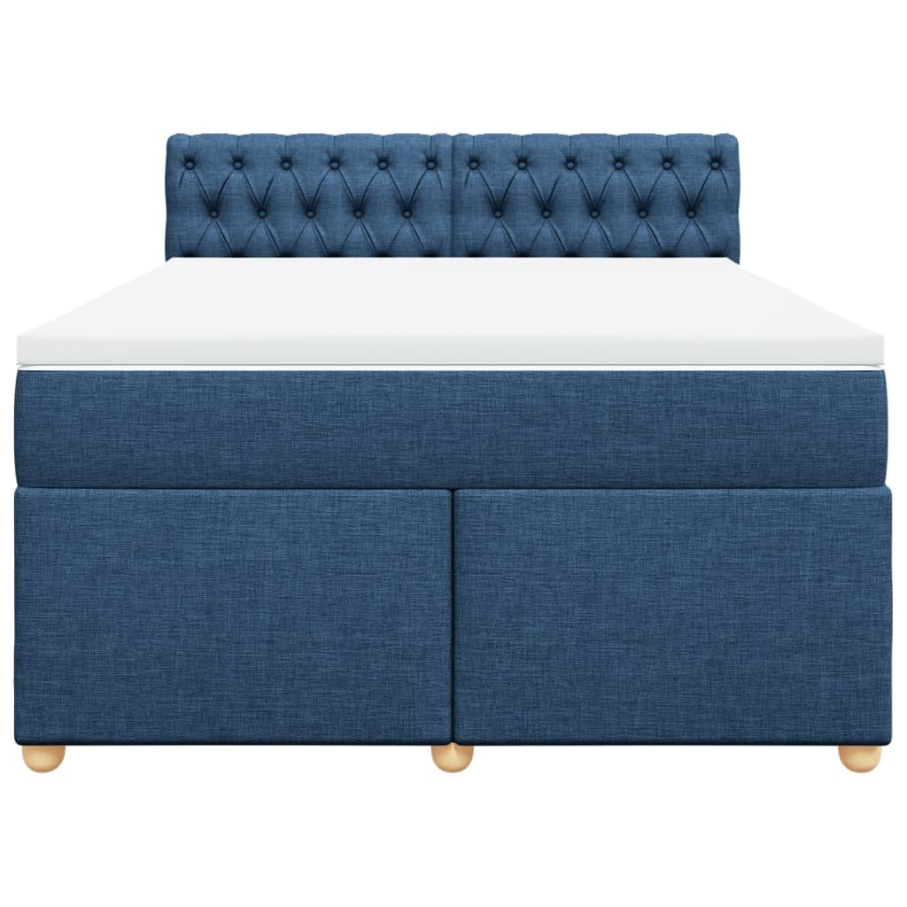 Giroletto a Molle con Materasso Blu 140x200 cm in Tessuto