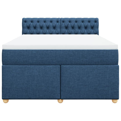Giroletto a Molle con Materasso Blu 140x200 cm in Tessuto