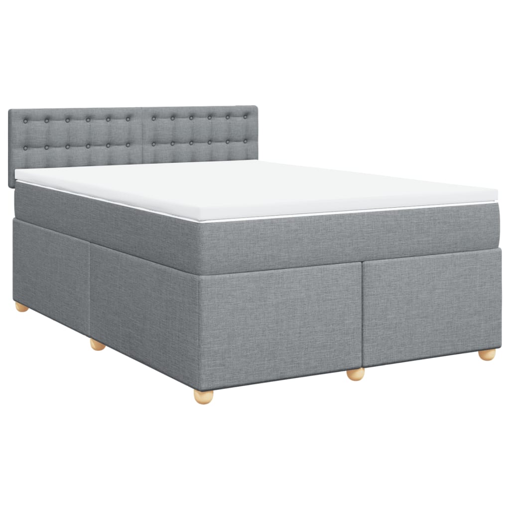 Giroletto a Molle con Materasso Grigio Chiaro 140x200cm Tessuto