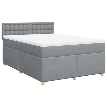 Giroletto a Molle con Materasso Grigio Chiaro 140x200cm Tessuto