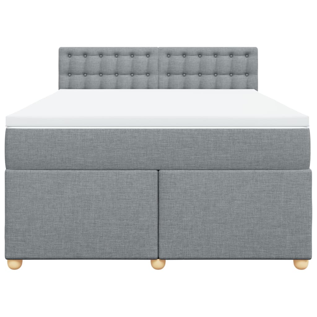 Giroletto a Molle con Materasso Grigio Chiaro 140x200cm Tessuto