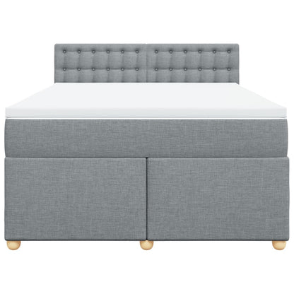 Giroletto a Molle con Materasso Grigio Chiaro 140x200cm Tessuto