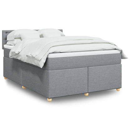 Giroletto a Molle con Materasso Grigio Chiaro 140x200cm Tessuto