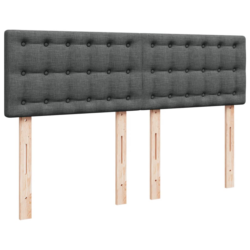 Giroletto a Molle con Materasso Grigio Scuro 140x200cm Tessuto