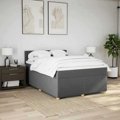 Giroletto a Molle con Materasso Grigio Scuro 140x200cm Tessuto
