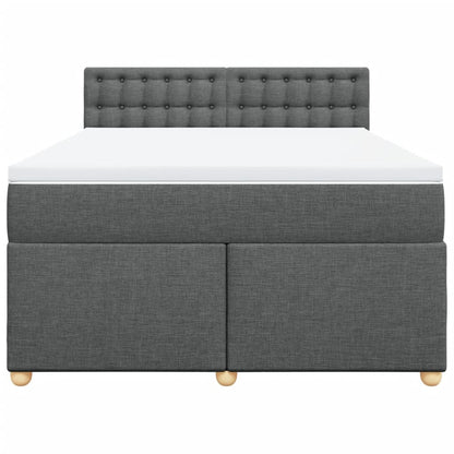 Giroletto a Molle con Materasso Grigio Scuro 140x200cm Tessuto