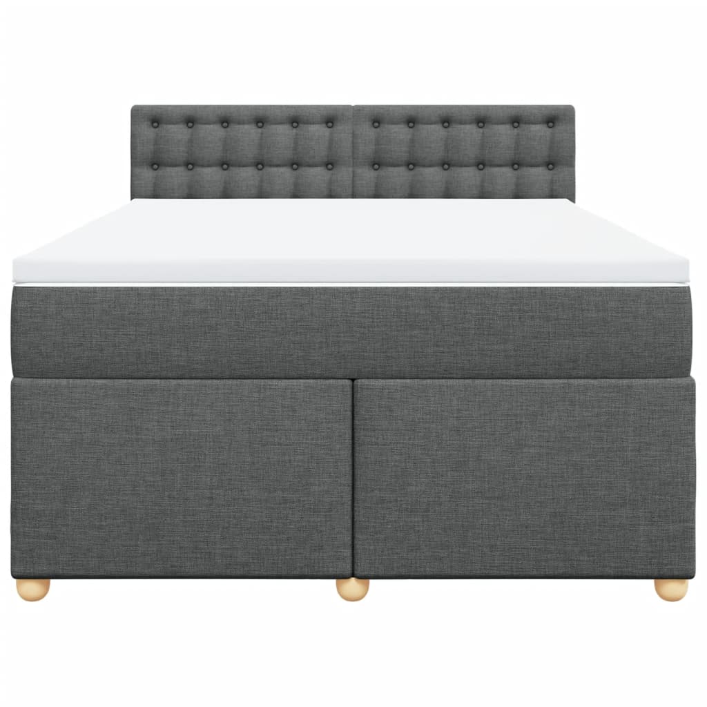 Giroletto a Molle con Materasso Grigio Scuro 140x200cm Tessuto