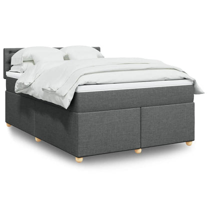 Giroletto a Molle con Materasso Grigio Scuro 140x200cm Tessuto