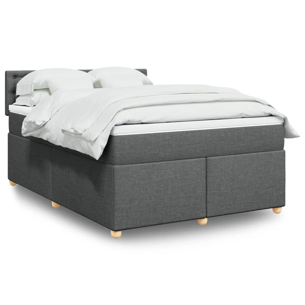 Giroletto a Molle con Materasso Grigio Scuro 140x200cm Tessuto