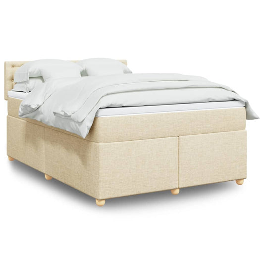 Giroletto a Molle con Materasso Crema 140x200 cm in Tessuto