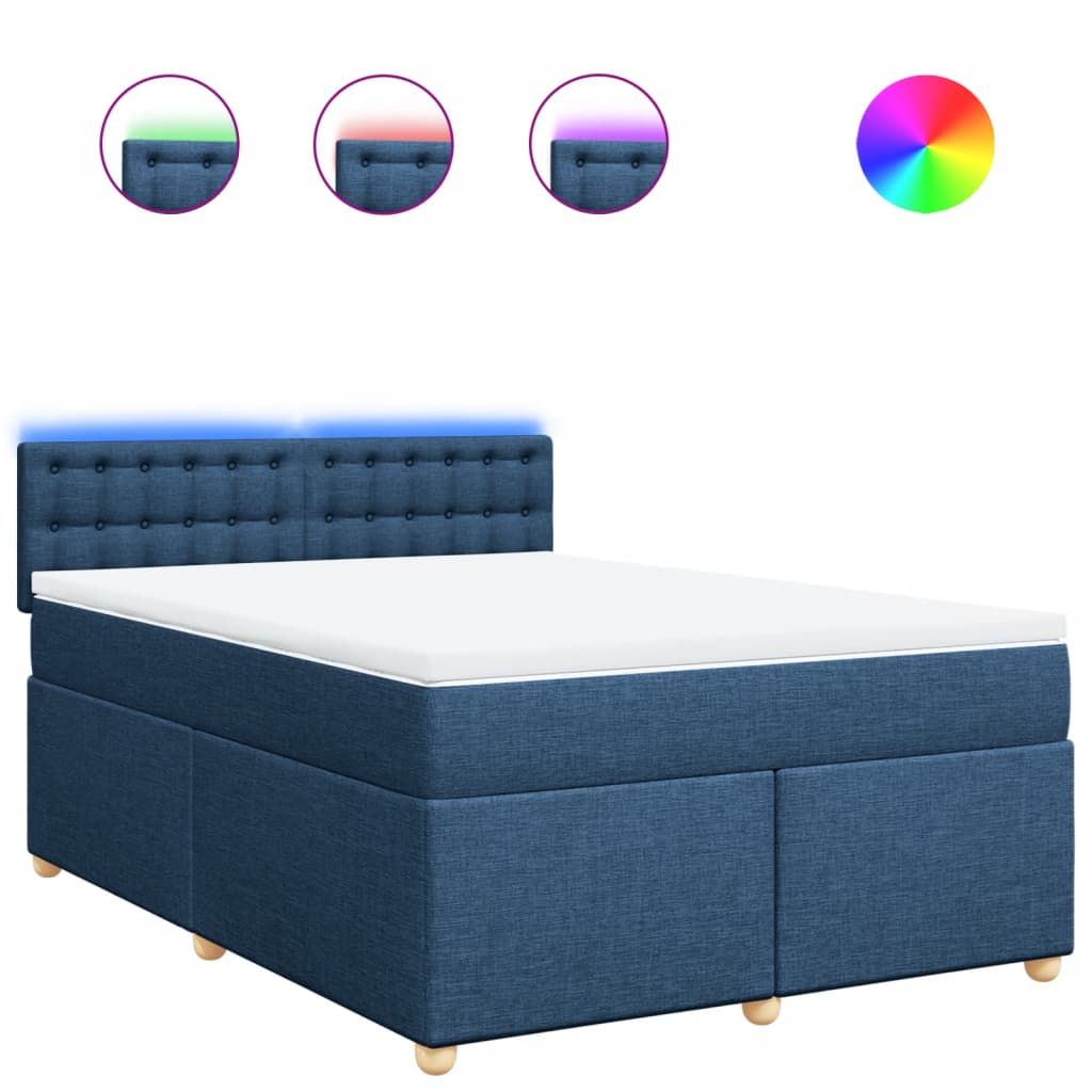 Giroletto a Molle con Materasso Blu 140x200 cm in Tessuto | homemem39